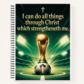 Carnet Philippiens 4:13 KJV Trophée de football 