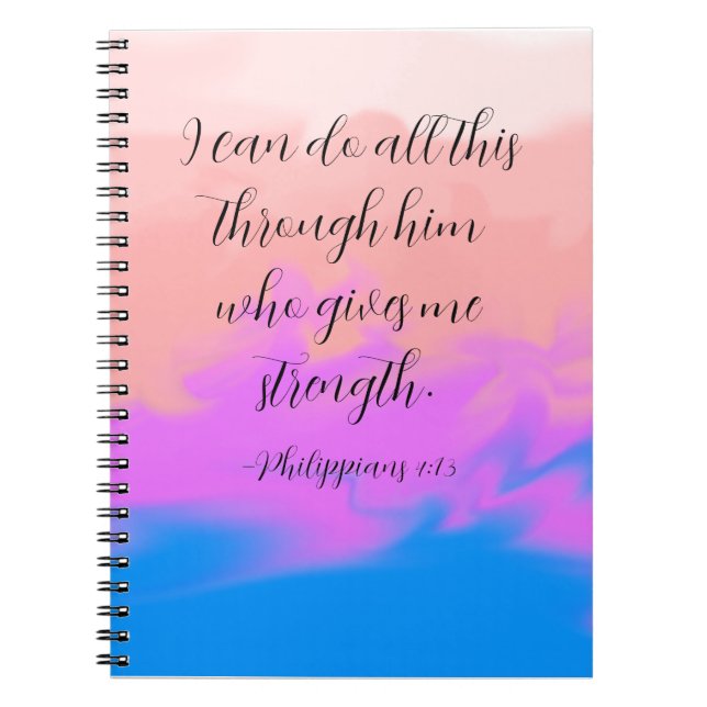 Carnet Philippiens 4:13 Note Book (Devant)