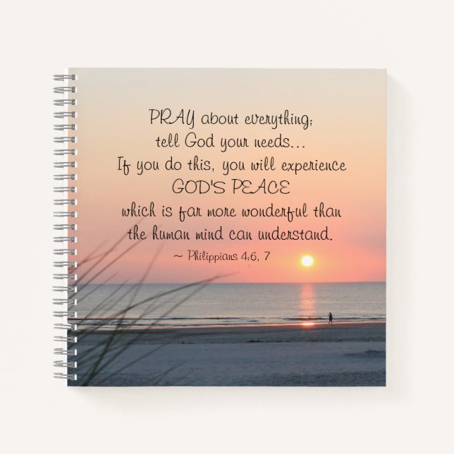 Carnet Philippiens 4:6 Priez pour tout l'océan Sunset (Devant)