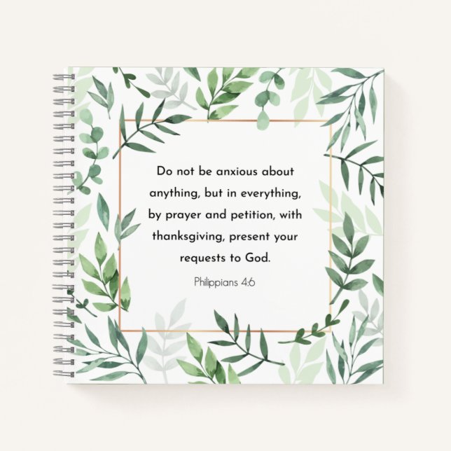 Carnet Philippiens 4:6, Verse biblique, (Devant)