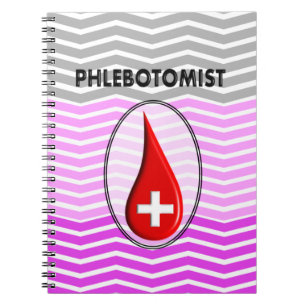 Carnet Phlebotomiste rose Chevron goutte de sang