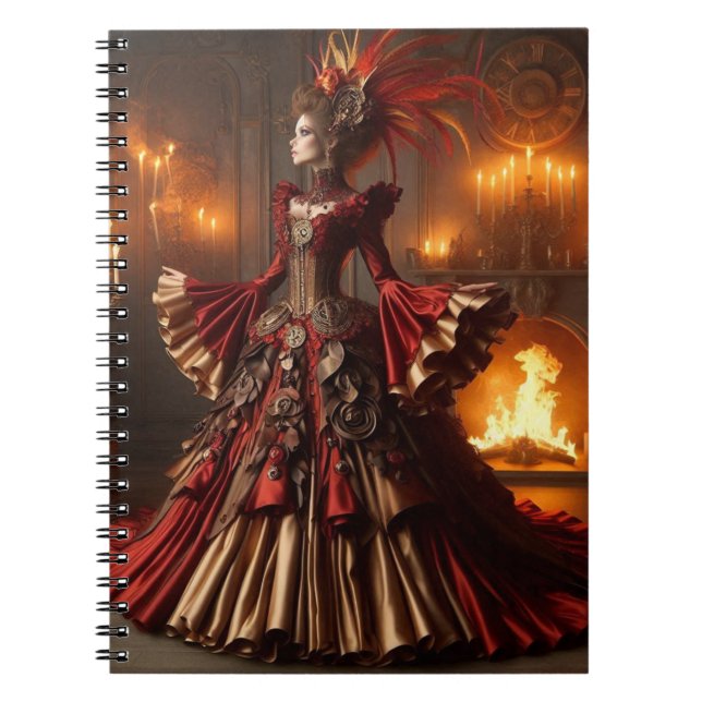 Carnet Phoenix Fire Queen Steampunk Victorian Industrial (Devant)