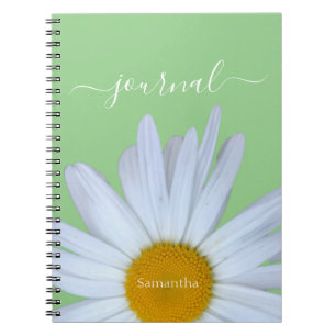 Carnet photo Daisy Green White Script Spiral