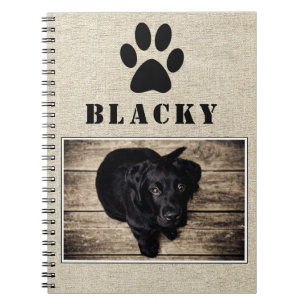 Carnet Photo de Chien Puppy Paw et nom rustique