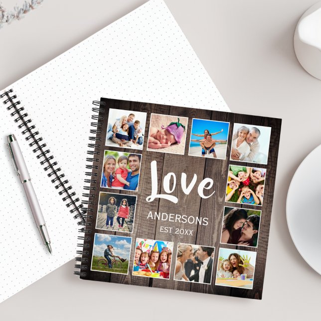 Carnet Photo de Custom Collage Rustic Farmhouse Love Fami (Créateur téléchargé)
