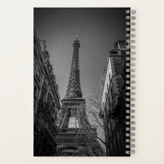 Carnet photo de la tour eiffel en noir et blanc 