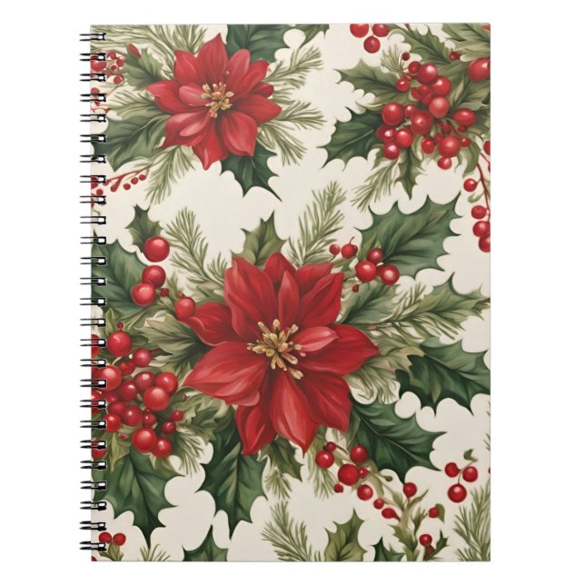 Carnet photo de Noël Holly & Berries Spiral (Devant)