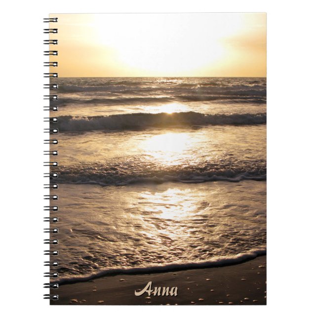 Carnet Photo de vue d'océan de plage de lever de soleil (Devant)