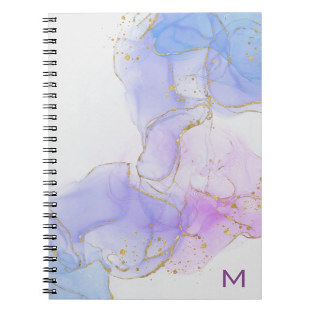 Carnet photo en encre d'alcool rose, violet, bleu (Devant)