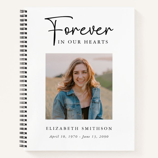 Carnet Photo funéraire pour toujours dans nos coeurs Priè (Devant)
