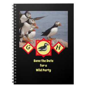 Carnet Photo Monogramme de nage de pouffin de l'Atlantiqu