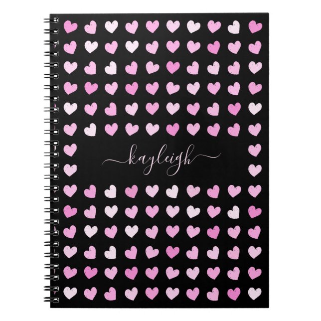 Carnet photo Motif de Coeurs roses (Devant)
