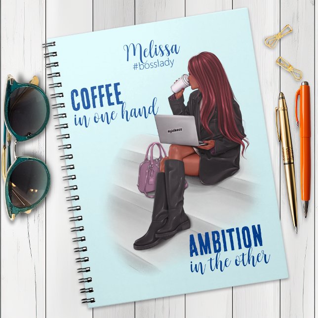 Carnet photo Motivational Girl Boss Blue Spiral (Créateur téléchargé)