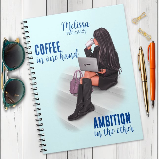 Carnet photo Motivational Girl Boss Blue Spiral (Créateur téléchargé)