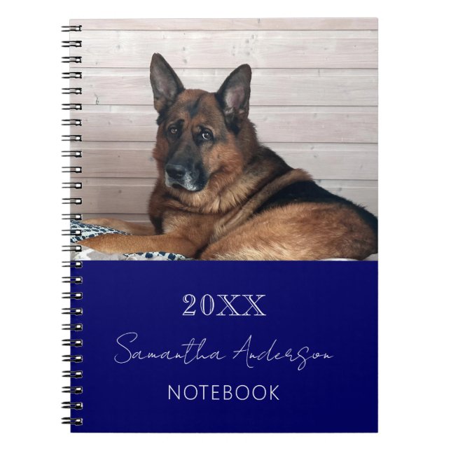 Carnet Photo personnalisée chat animal marine bleu (Devant)