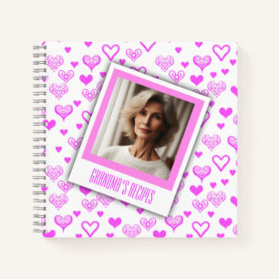 Carnet Photo personnalisée Elegant Pink Hearts Recette Li