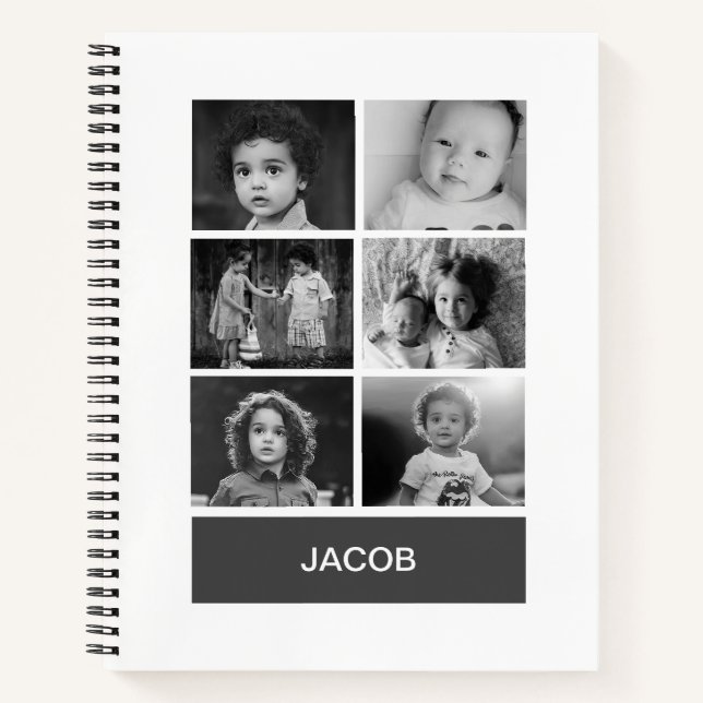 Carnet Photo personnalisée en noir et blanc - personnalis (Devant)