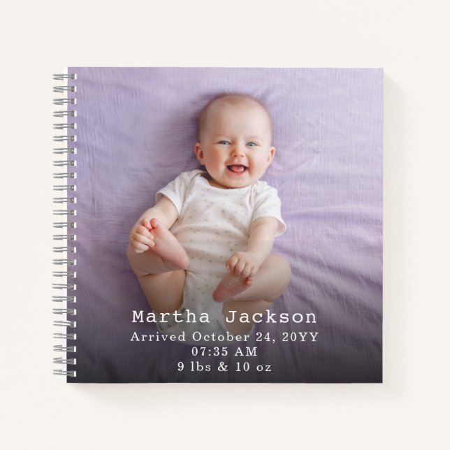 Carnet Photo personnalisée Nom du bébé Modèle Personnalis (Devant)