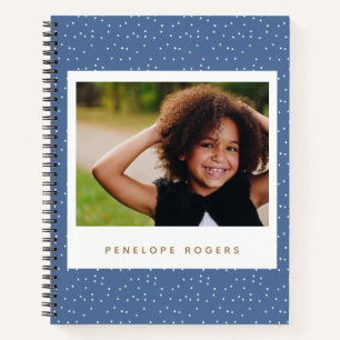 Carnet Photo personnalisée Pois bleus