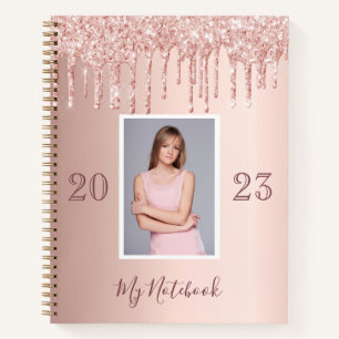 Carnet Photo rose or parties scintillant gouttes glam gir