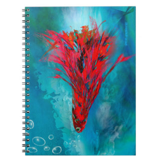 Carnet photo spirale Poisson à plumes rouges