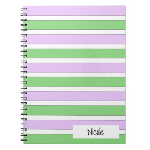 Carnet photo White, Lilac et Green Stripes