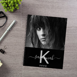 Carnet Photographie noir blanc monogramme