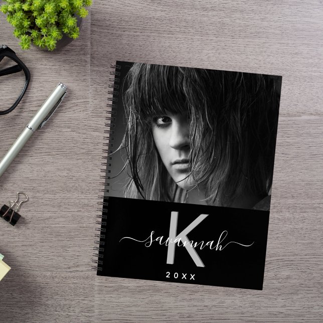 Carnet Photographie noir blanc monogramme (Créateur téléchargé)