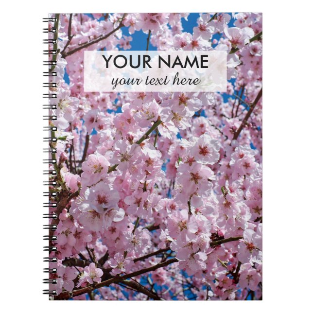 Carnet photographie rose élégante d'arbre de fleurs de (Devant)