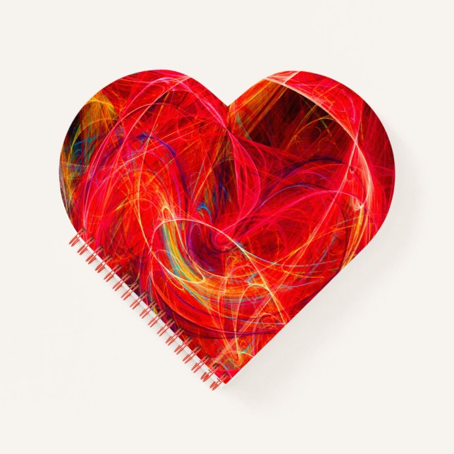 Carnet PHOTON CRAZY Abstrait Fractales rouges jaunes, Fla (Devant)