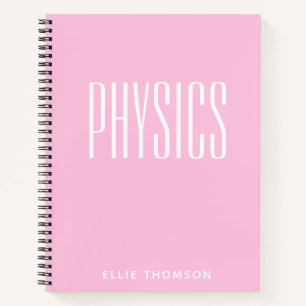 Carnet Physique personnalisée Papier graphique rose simp