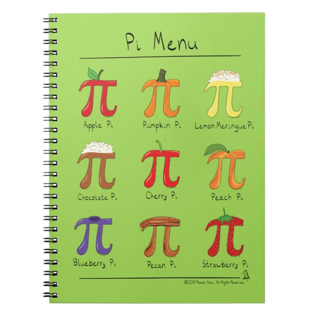 Carnet Pi Symbole Menu Cute Math Enseignant (Devant)
