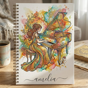 Carnet Piano à queue de dame personnalisé couleur artisti
