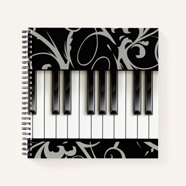 Carnet Piano Clavier Pianiste Musique Instrument Enseigna (Devant)