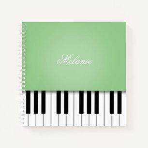 Carnet Piano Musique Clavier Personnalisé Melon Vert