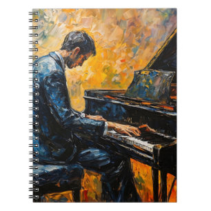 Carnet Piano Player - Peinture à l'huile