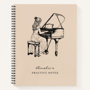 Carnet Piano Pratique Musique Enseignant Rose rose