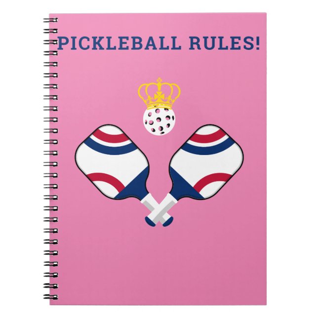 Carnet PICKLEBALL RULES-Pickleball Paddles & Ball Funny (Devant)