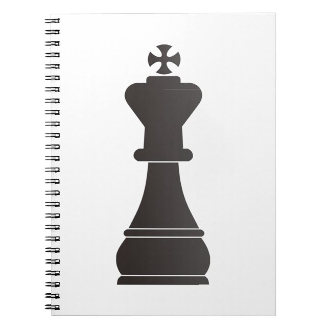 Carnet Pièce d'échecs noire de roi (Devant)