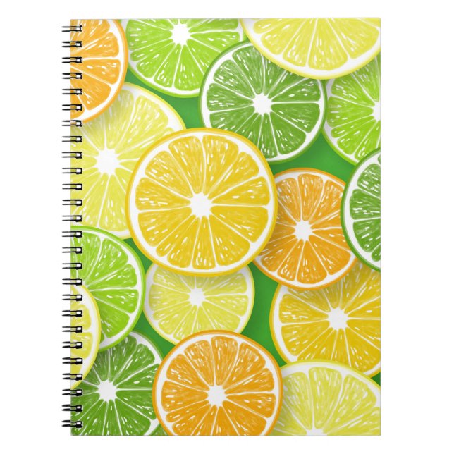 Carnet Pièces de fruits d'agrumes pop art 3 (Devant)