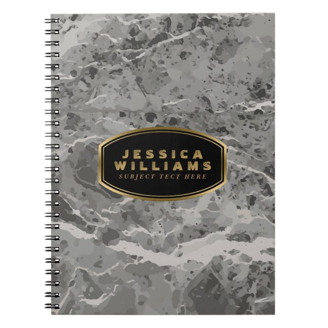 Carnet Pierre de marbre gris Motif Texture Imprimer 2 (Devant)