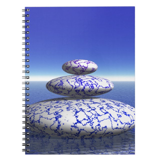Carnet Pierre Zen Bleu violet Océan Amour Paix Inspiratio (Devant)