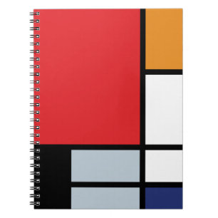 Carnet Piet Mondrian - Composition avec un grand plan rou