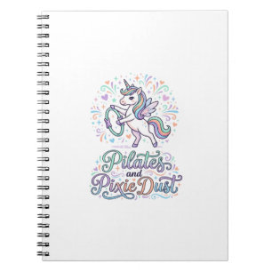 Carnet Pilates de Licorne et Poussière de Fée sur Fond Bl