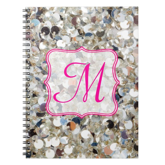 Carnet Pile de Parties scintillant Monogramme Note initia (Devant)