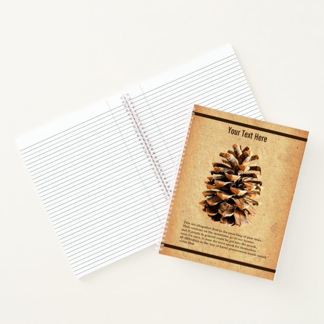 Carnet Pine Cone Et John Muir Citation (Intérieur)