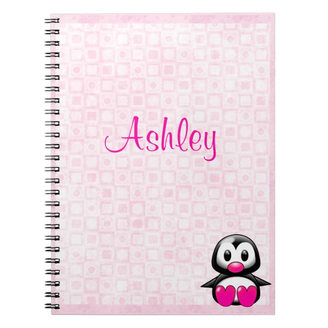 Carnet Pingouin rose mou (Devant)