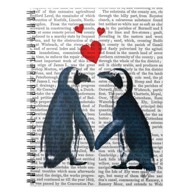 Carnet Pingouins Avec Coeurs D'Amour (Devant)
