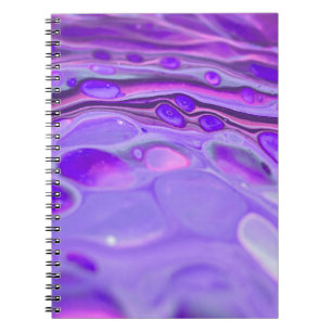 Carnet Pink Acrylique violet, Fluid Art Peinture Marbre