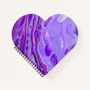 Carnet Pink Acrylique violet, Fluid Art Peinture Marbre